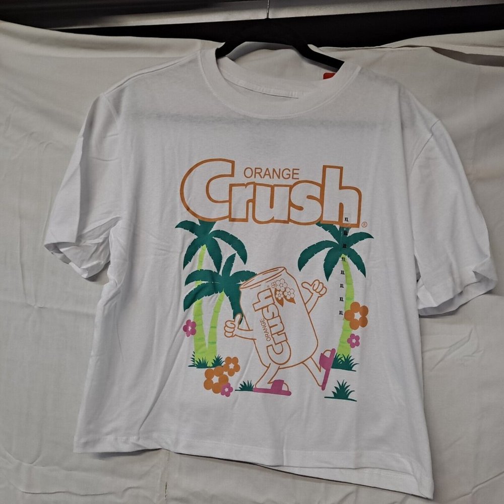 Orange Crush Women's Short Sleeve Graphic Cropped T-shirt XL